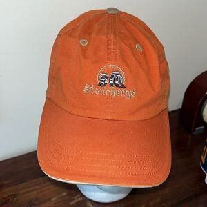 Stonehenge England Cap Hat Adjustable Velcro Travel Clay Orange cotton baseball